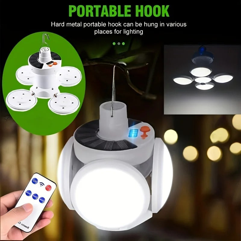 Đèn Gập Solar Cho Lều, Hoạt Động Ngoài Trời & Khổng Cấp – COD Có Võ