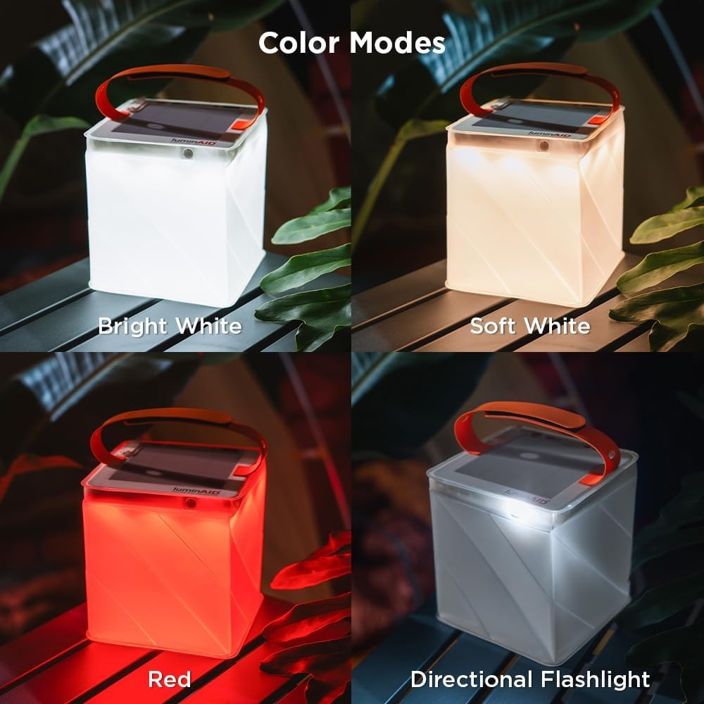 Đèn lồng cắm trại năng lượng mặt trời 2 trong 1 &amp; Bộ sạc điện thoại – Đèn LED chống nước, có thể sạc lại dùng ngoài trời, trong trường hợp khẩn cấp và mất điện – Có thể thanh toán khi nhận hàng