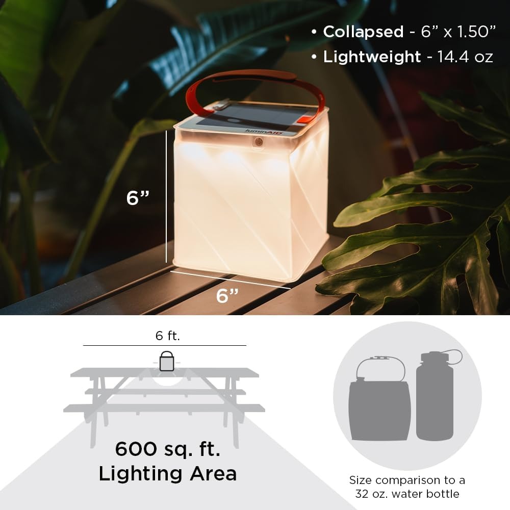 Đèn lồng cắm trại năng lượng mặt trời 2 trong 1 &amp; Bộ sạc điện thoại – Đèn LED chống nước, có thể sạc lại dùng ngoài trời, trong trường hợp khẩn cấp và mất điện – Có thể thanh toán khi nhận hàng