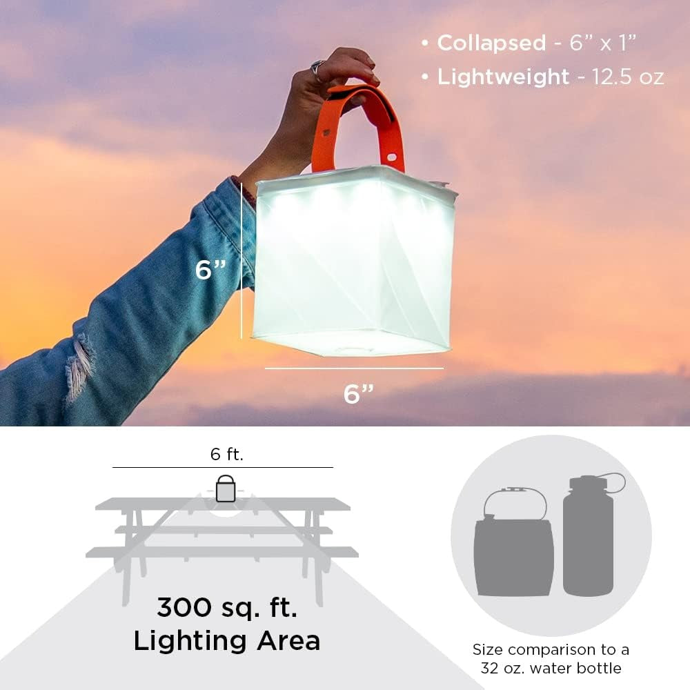 Đèn lồng cắm trại năng lượng mặt trời 2 trong 1 &amp; Bộ sạc điện thoại – Đèn LED chống nước, có thể sạc lại dùng ngoài trời, trong trường hợp khẩn cấp và mất điện – Có thể thanh toán khi nhận hàng
