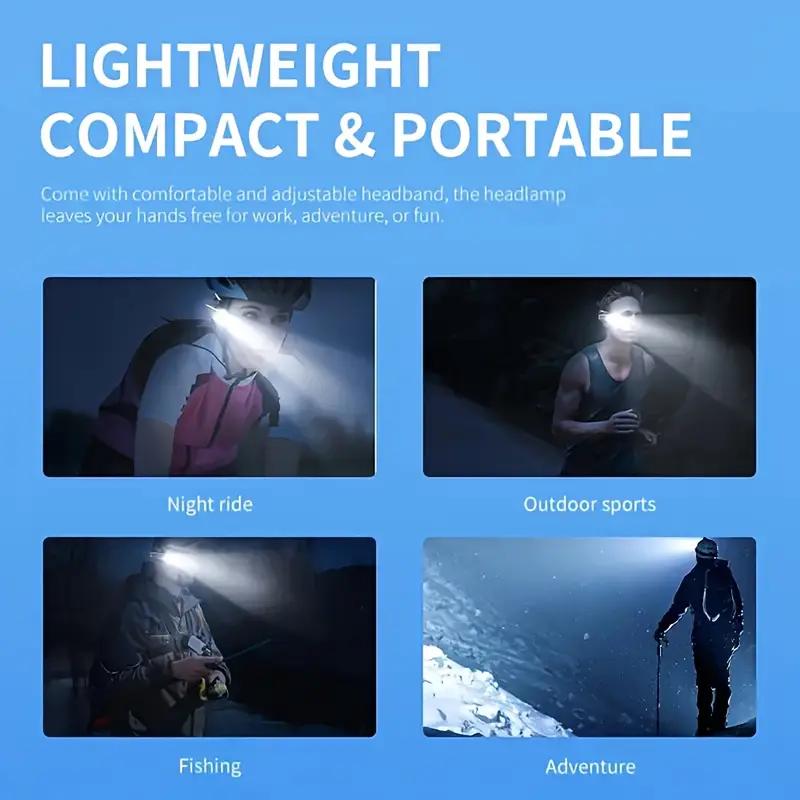 Rechargeable Motion Sensor Headlamp for Running, Cycling, and Outdoor Activities