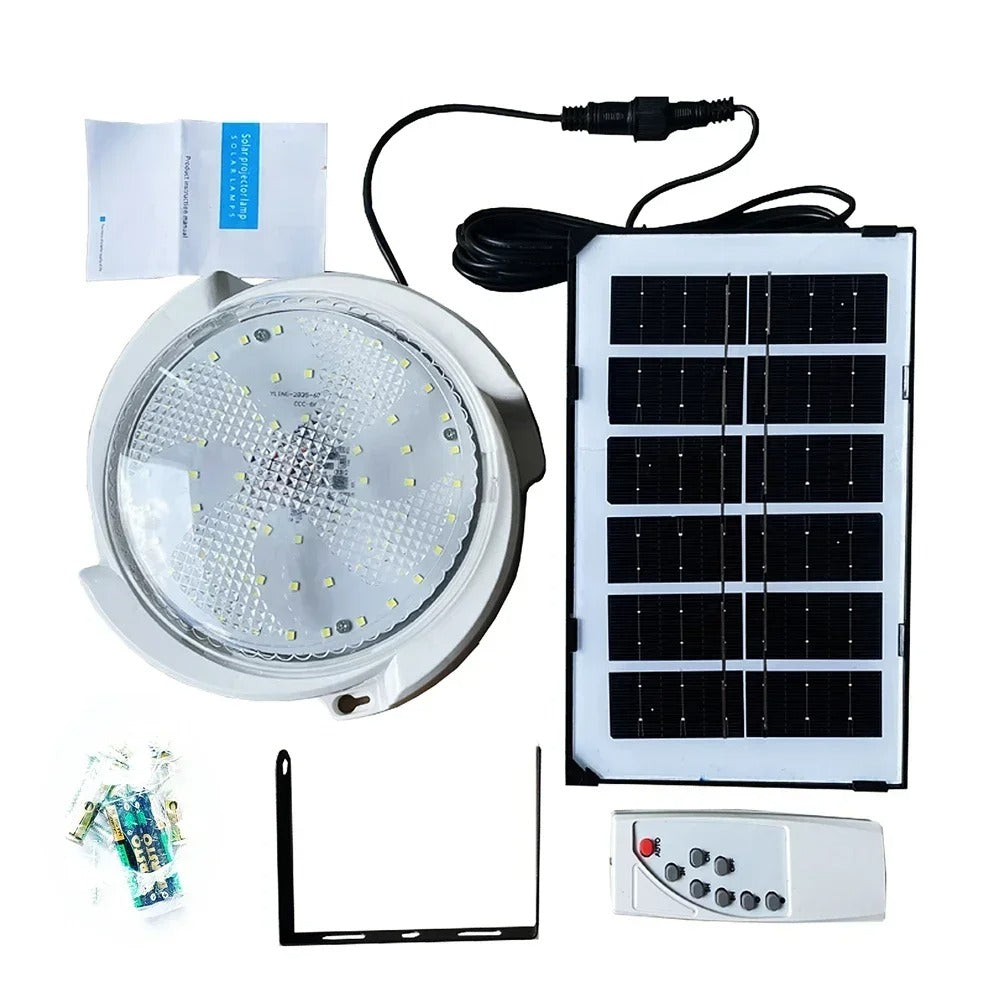 Đèn trần LED năng lượng mặt trời – Đèn thả ngoài trời chống nước IP66 có điều khiển từ xa &amp; cảm biến ánh sáng | Thân đèn ABS | Thời gian hoạt động 10–15 giờ | Sử dụng trong vườn &amp; hành lang