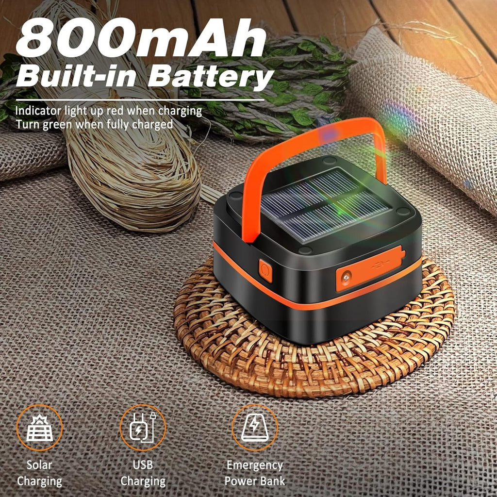 Đèn Lồng Cắm Trại Năng Lượng Mặt Trời Gấp Gọn – USB &amp; Sạc Dự Phòng