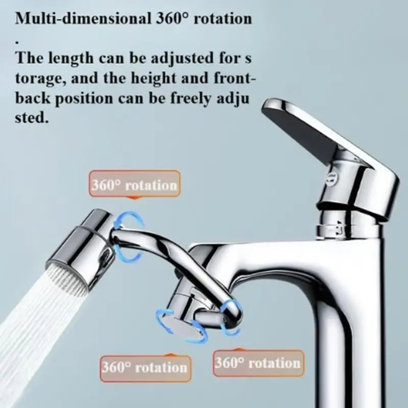 Bộ mở rộng vòi nước tạo bọt xoay 1440° - cho khả năng điều khiển dễ dàng, mọi góc độ, Bộ mở rộng vòi nước tạo bọt xoay, Vòi chậu rửa nhà bếp phòng tắm kèm vòi phun với 2 chế độ phun nước (1 cái)
