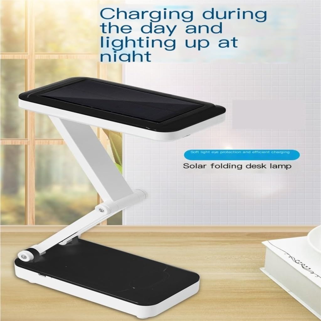 Đèn bàn LED gấp gọn năng lượng mặt trời – Đèn học tập &amp; đọc sách bảo vệ mắt | Sạc qua USB | Di động cho ký túc xá, văn phòng &amp; sử dụng trong trường hợp khẩn cấp – Có thể thanh toán khi nhận hàng (Màu xanh dương)