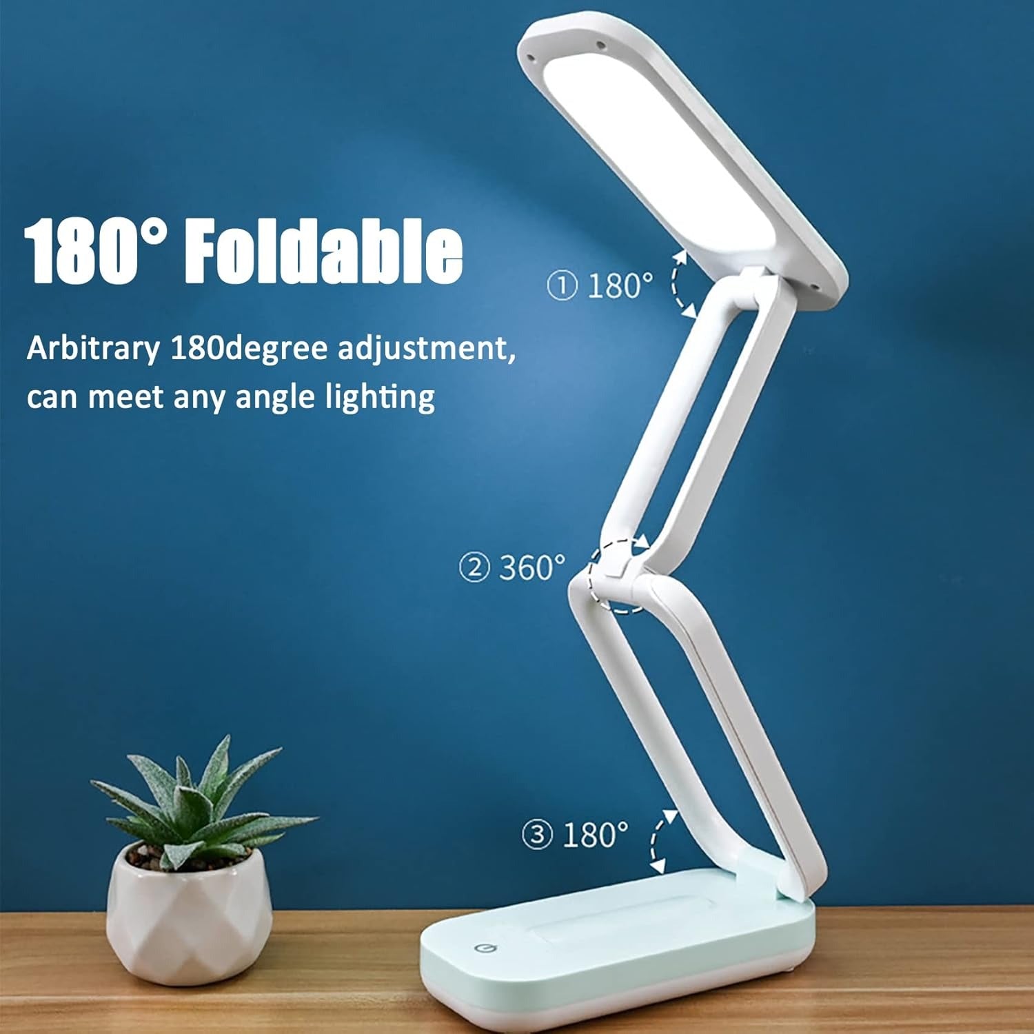 Đèn bàn gấp năng lượng mặt trời Keeda – Đèn đọc sách LED di động có thể sạc lại dành cho học sinh, văn phòng và sử dụng trong trường hợp khẩn cấp – Năng lượng mặt trời và nguồn USB – Màu xanh dương – Có thể thanh toán khi nhận hàng