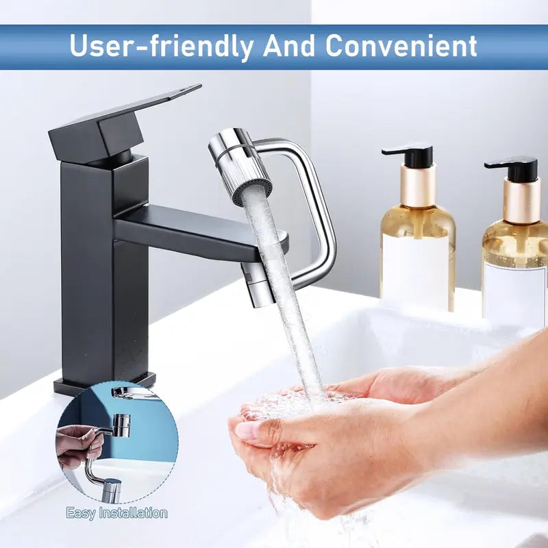 Bộ mở rộng vòi nước tạo bọt xoay 1440° - cho khả năng điều khiển dễ dàng, mọi góc độ, Bộ mở rộng vòi nước tạo bọt xoay, Vòi chậu rửa nhà bếp phòng tắm kèm vòi phun với 2 chế độ phun nước (1 cái)