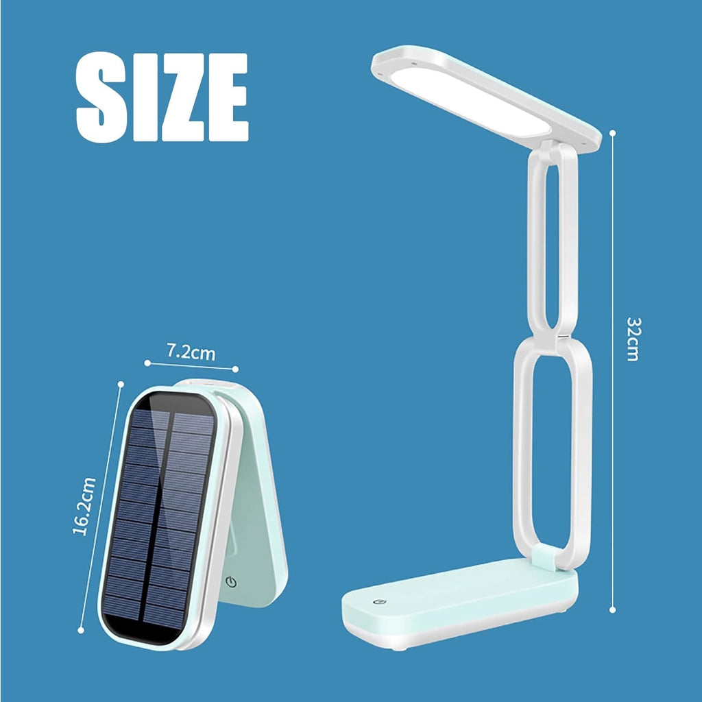 Đèn bàn gấp năng lượng mặt trời Keeda – Đèn đọc sách LED di động có thể sạc lại dành cho học sinh, văn phòng và sử dụng trong trường hợp khẩn cấp – Năng lượng mặt trời và nguồn USB – Màu xanh dương – Có thể thanh toán khi nhận hàng