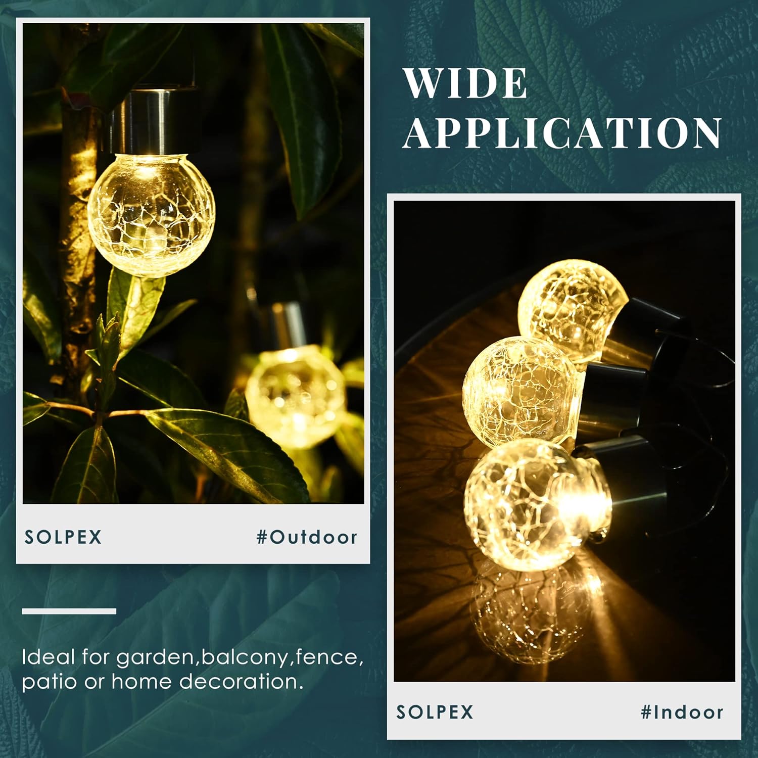 Solar Star Orb Lights (6 Pack) – Crackled Glass Color-Changing Fairy Lamps for Garden, Patio & Events