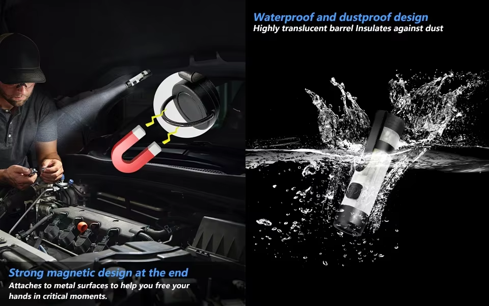 Mini Pocket LED Flashlight with Hat Clip & Magnet – USB Rechargeable, Lightweight Outdoor Torch